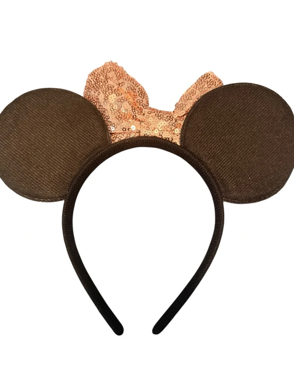 Disney Minnie Mouse Sequin Mouse Ear Ears Headband Pink Bow Tiara Crown Princess
